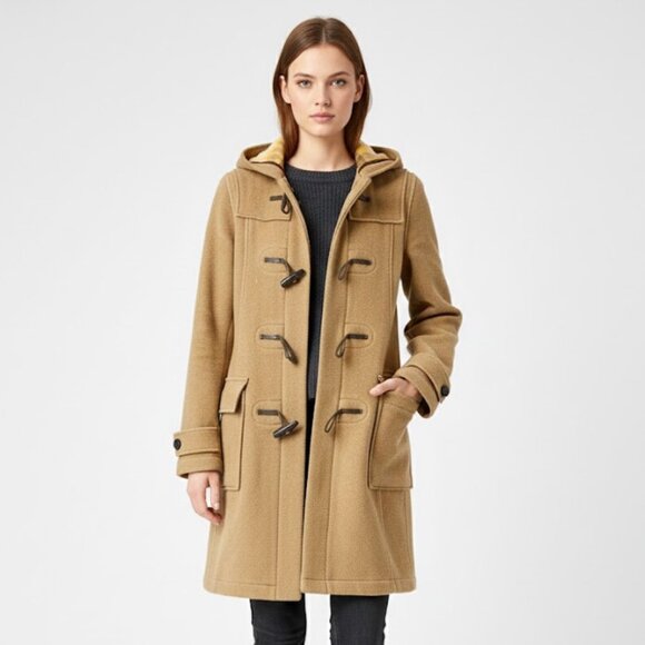 TNA Camel Tan Wool Women's Duffle Coat Size XS - Picture 1 of 8